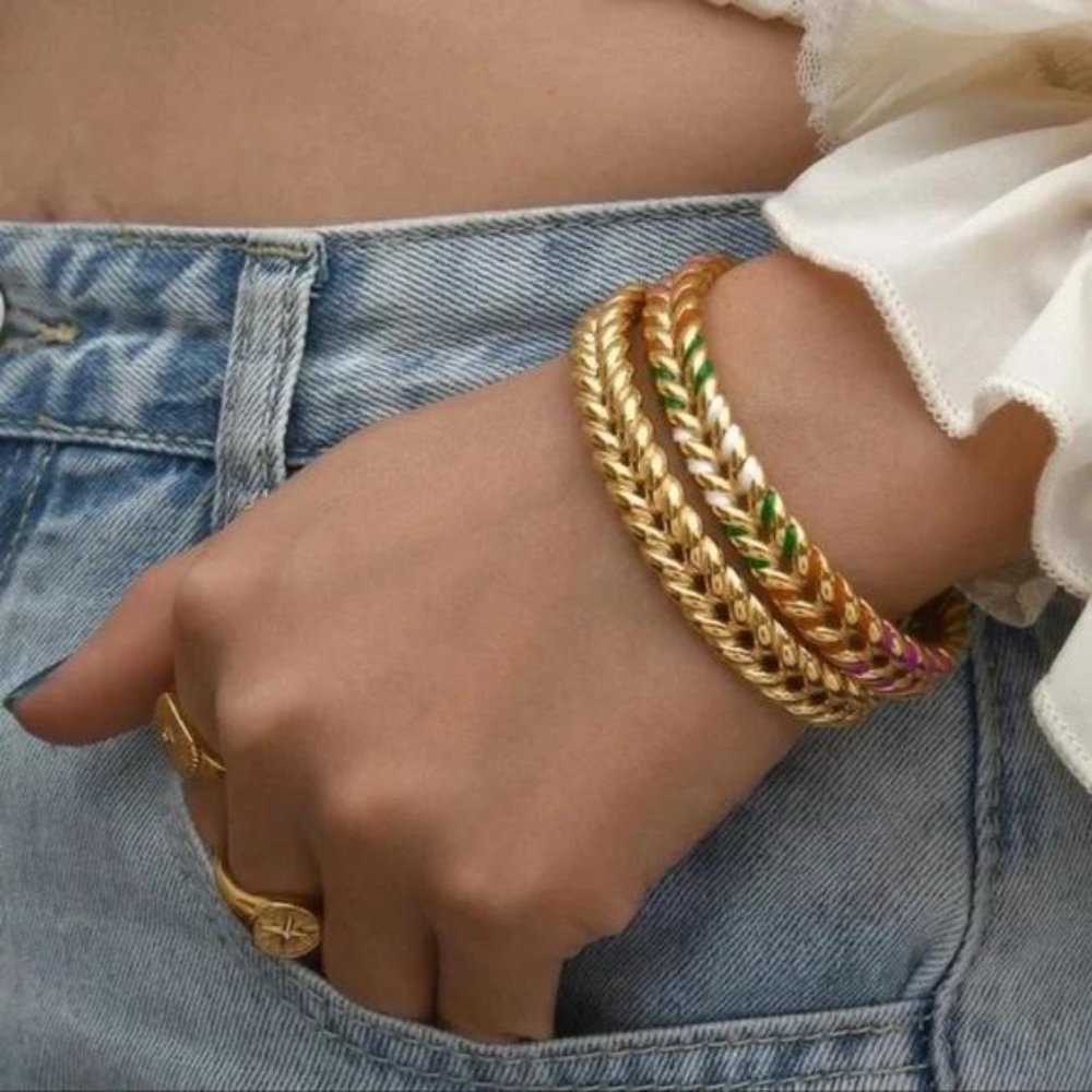 NEW 18K GOLD ADJUSTABLE BRACELET, NICE BRACELET, CUTE BRACELET - Picture 2 of 7